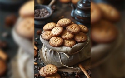 Chocolate chips cookies in sack 04