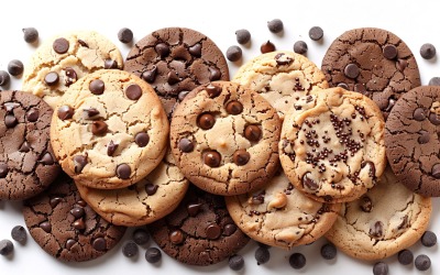 Collage di biscotti con gocce di cioccolato diversi 267