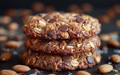 Cookies with chocolate chips Heap with dry fruits 259