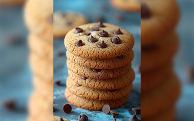 Kekse mit Schokoladenstückchen Haufen 11