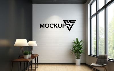 Mockup del logo dell&amp;#39;ufficio interno corporte mockup del logo della parete dell&amp;#39;ufficio mockup della parete aziendale