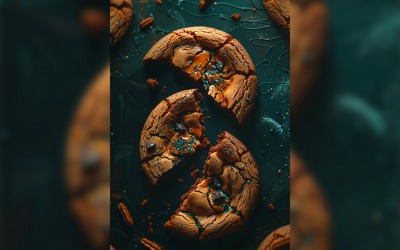 Olika stadier av äten kaka Chocolate chip cookies 43
