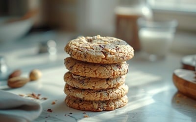 White Cookies with chocolate chips Cookies Heap 236