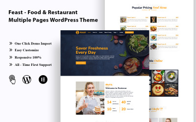 Wixfeast - Yiyecek ve Restoran Çoklu Sayfalar WordPress Teması