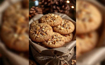 Biscotti con gocce di cioccolato in sacchetto marrone 82