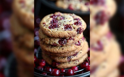Biscotti galleggianti con gocce di cioccolato impilati 98.
