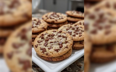 Chocolate chip cookies collage on tray 99