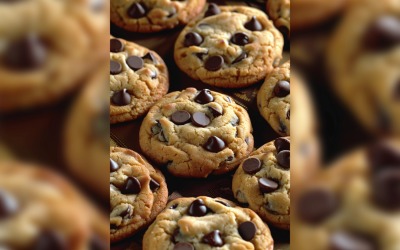 Chocolate chip cookies collage på träbord 71