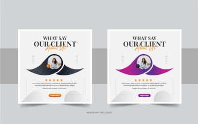 Customer feedback or client testimonial social media post design