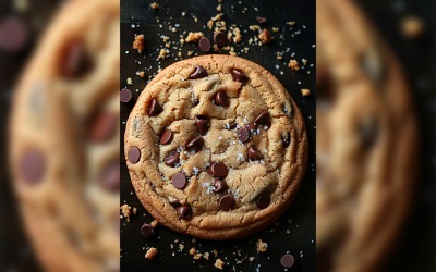 Floating Chocolate chip cookies stacked 122