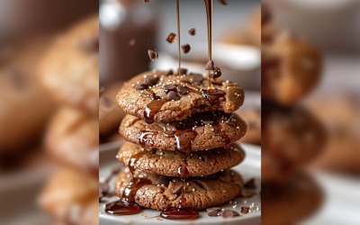 Kakor med chokladchips Hög på en tallrik 119