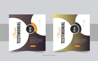 Klantfeedback of klantgetuigenis voor sociale media postsjabloonontwerp