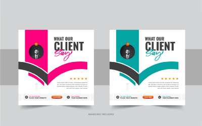 Обратная связь с клиентом или макет дизайна поста в социальных сетях с отзывами клиентов