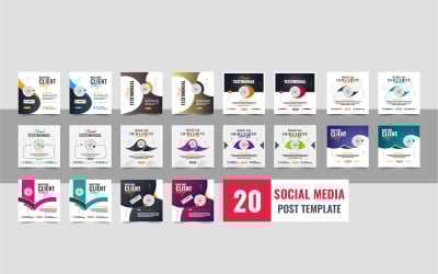 Pacchetto di post sui social media con feedback o testimonianze dei clienti