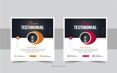 Plantilla de diseño de publicaciones en redes sociales con comentarios de clientes o testimonios de clientes