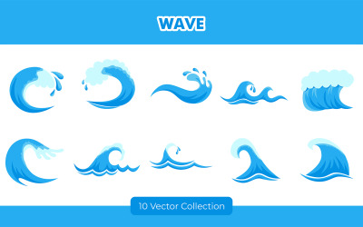 Coleção de ilustrações de ondas