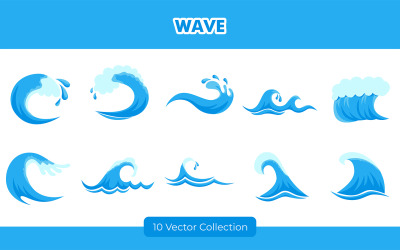 Collection d&amp;#39;illustrations de vagues