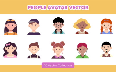 Conjunto de ilustración de avatar de personas