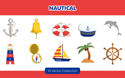 Conjunto de ilustrações náuticas