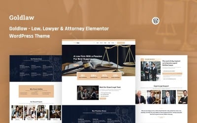 Goldlaw jog, ügyvéd és ügyvéd Elementor WordPress téma
