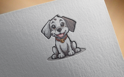 Logotipo elegante de cachorro 14-0359-23