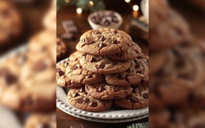 Biscoitos de chocolate empilhados em um prato 132