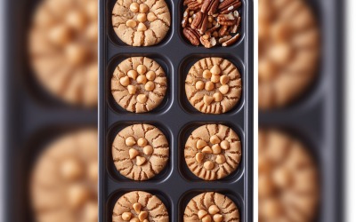 Different Chocolate chip cookies collage in box 158