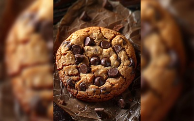 Floating Chocolate chip cookies stacked 126