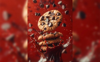 koekjes met chocoladestukjes en zoete thee Spatten 144
