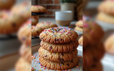 Печенье с шоколадной крошкой и разноцветной посыпкой 167