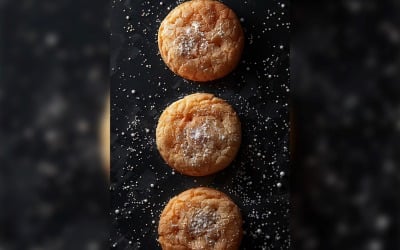 Chocolate chip cookies collage on black background 216