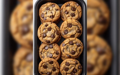 Chocolate chip cookies collage on tray 218