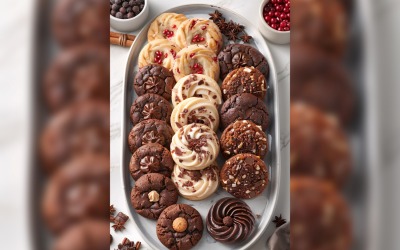 Chocolate chip cookies collage on tray 224