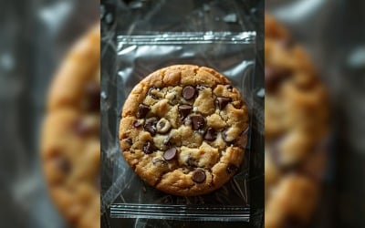 Chocolate chips cookies on baking paper 209