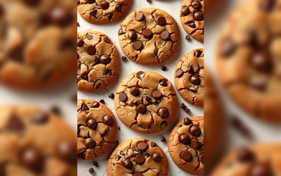 Colagem de biscoitos de chocolate em fundo branco 221
