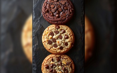 Différents biscuits aux pépites de chocolat collage 213