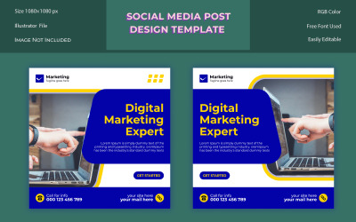 Digitales Marketing Social Media Post Design-Vorlage von 1