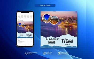 Modèle de publication d&amp;#39;offre exclusive de visites de vacances gratuites