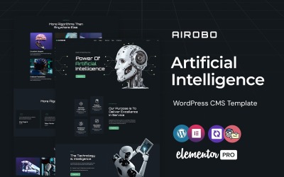 Airobo -Artificiell intelligens och teknik WordPress Elementor-tema