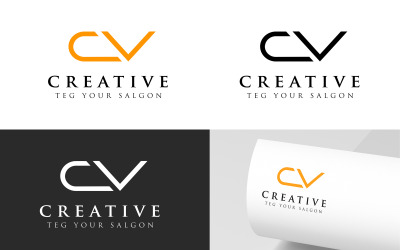 CV Letters Logo ontwerpsjabloon, CV Logo idee