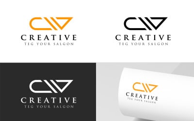 CW Harfleri Logo Tasarım Şablonu, CW lofo Fikri