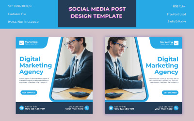 Digitaal marketingbureau Social Media Post-ontwerpsjabloon 1