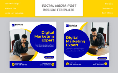 Modello di progettazione post sui social media per marketing digitale 10