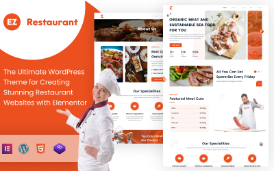 “EZ-Restaurant：一款动态 WordPress 主题，利用 Elementor 提升您的餐厅业务”