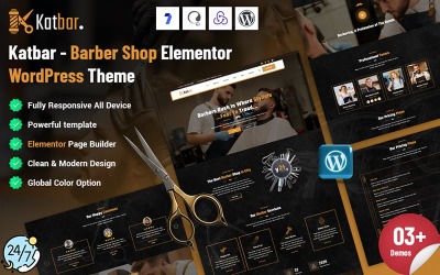 Katbar - Barber Elementor WordPress 主题