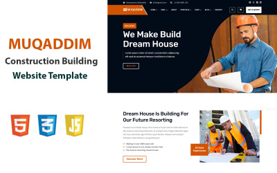 Muqaddim – Építőipari és építészeti építési webhelysablon