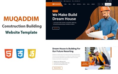 Muqaddim - Webbplatsmall för konstruktion och arkitektur