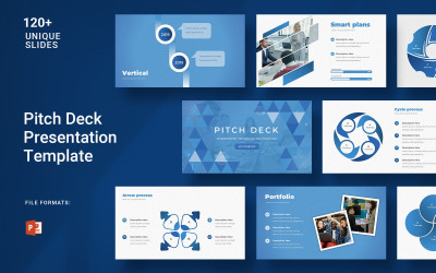 Šablona firemní prezentace Pitch Deck s infografikou