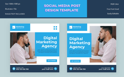 Szablon projektu postu w mediach społecznościowych agencji marketingu cyfrowego 2