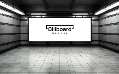 Billboard mockup psd outdoor advertising horizontal screen information sign simple design